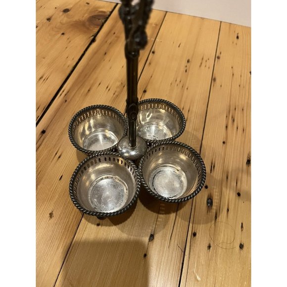 RARE Antique Reed & Barton #165 Cruet Set - Vintage Egg Holder - Condiment Caddy - Picture 2 of 7